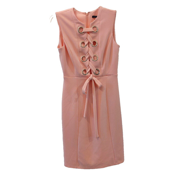 Tommy Hilfiger Womens Eyelet Tie Sheath Dress, Pink, Size 2,‎ $129 Retail - Picture 1 of 7